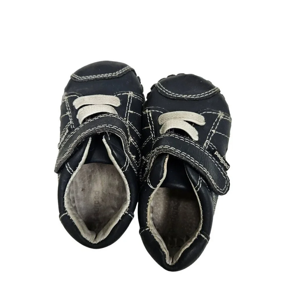 Pediped Barefoot Shoes  Infant Baby Soft‎ Sole Size 6-12 Navy Blue